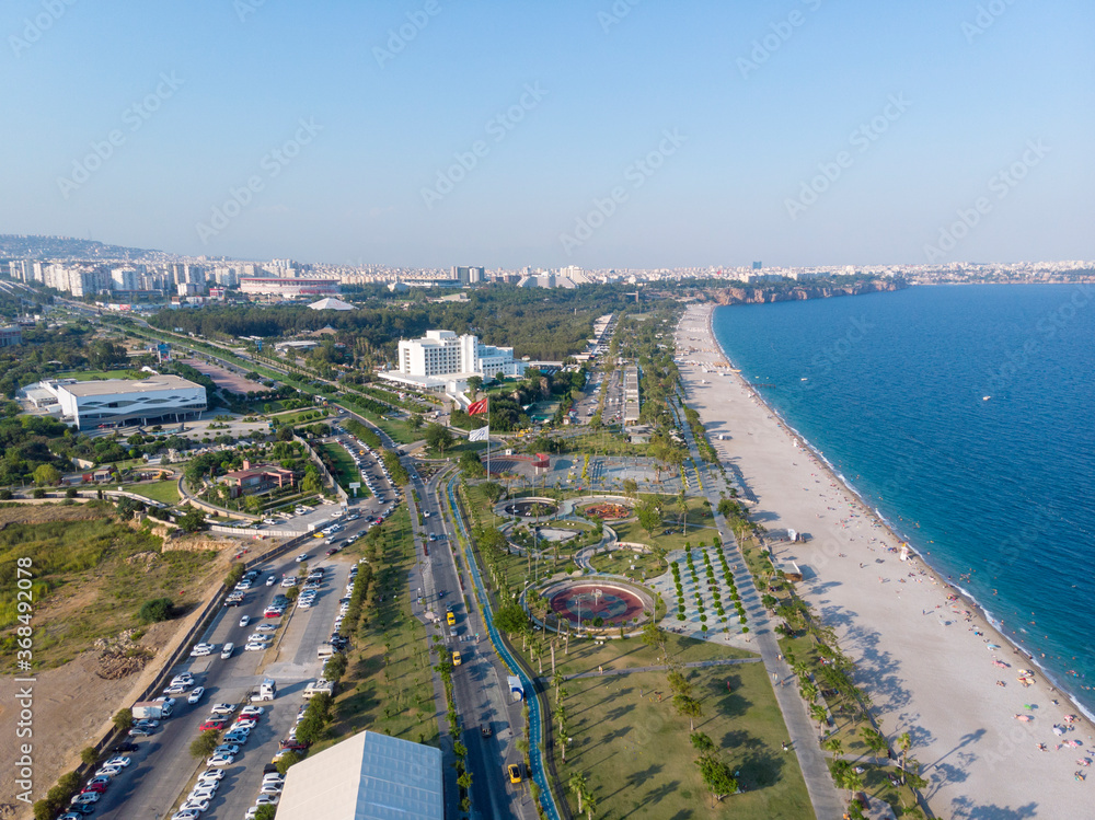Fototapeta premium aerial view of konyaaltı beach antalya