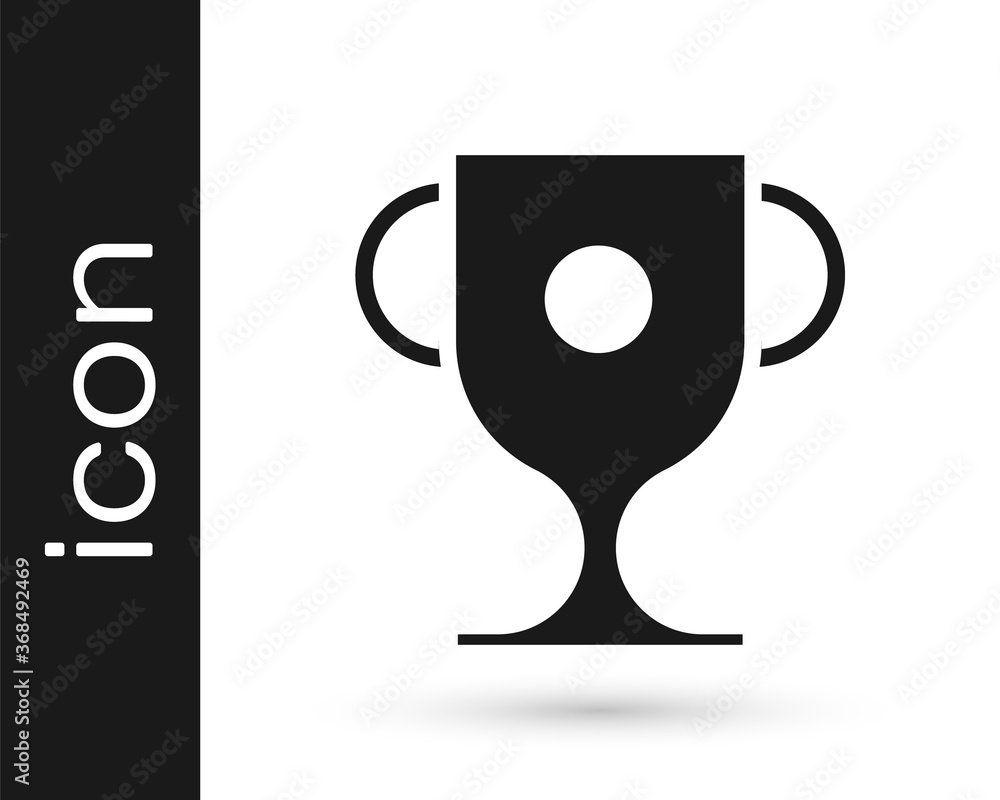 Grey Award cup icon isolated on white background. Winner trophy symbol. Championship or competition trophy. Sports achievement sign. Vector Illustration.
