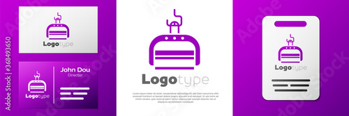 Logotype Ski lift icon isolated on white background. Logo design template element. Vector Illustration.