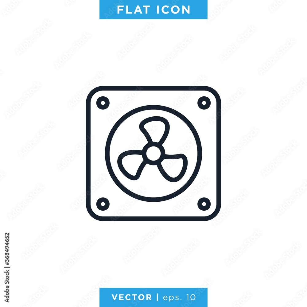 Fan Icon Vector Logo Design Template.