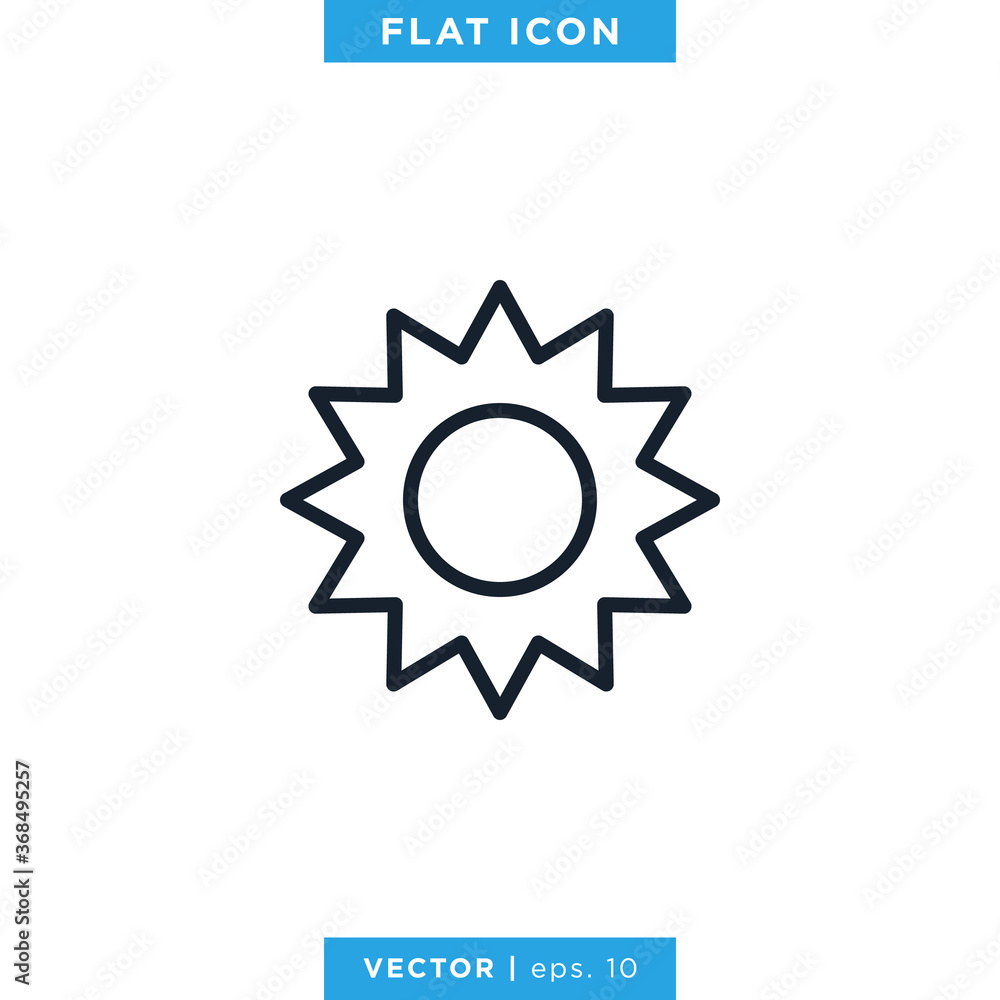 Sun Icon Vector Logo Design Template. Editable Stroke.