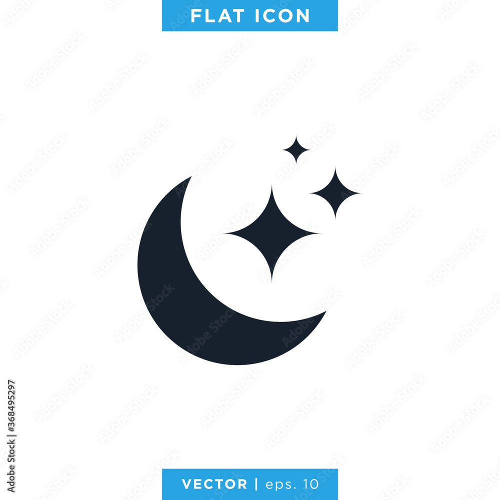 Moon Icon Vector Logo Design Template. Moon Icon Vector Logo Design Template.