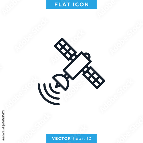 Satellite Icon Vector Design Template. Editable Stroke.