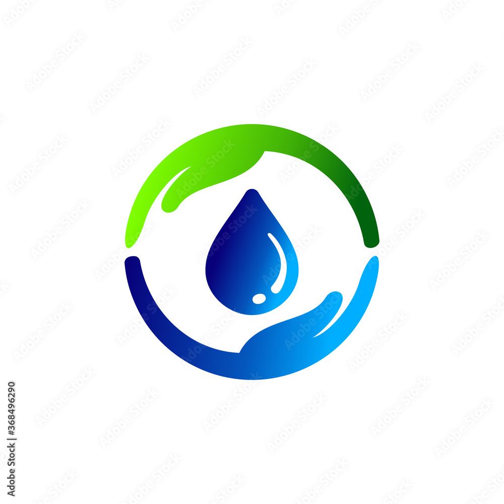 circle hand with droplet vector circle hand with droplet vector