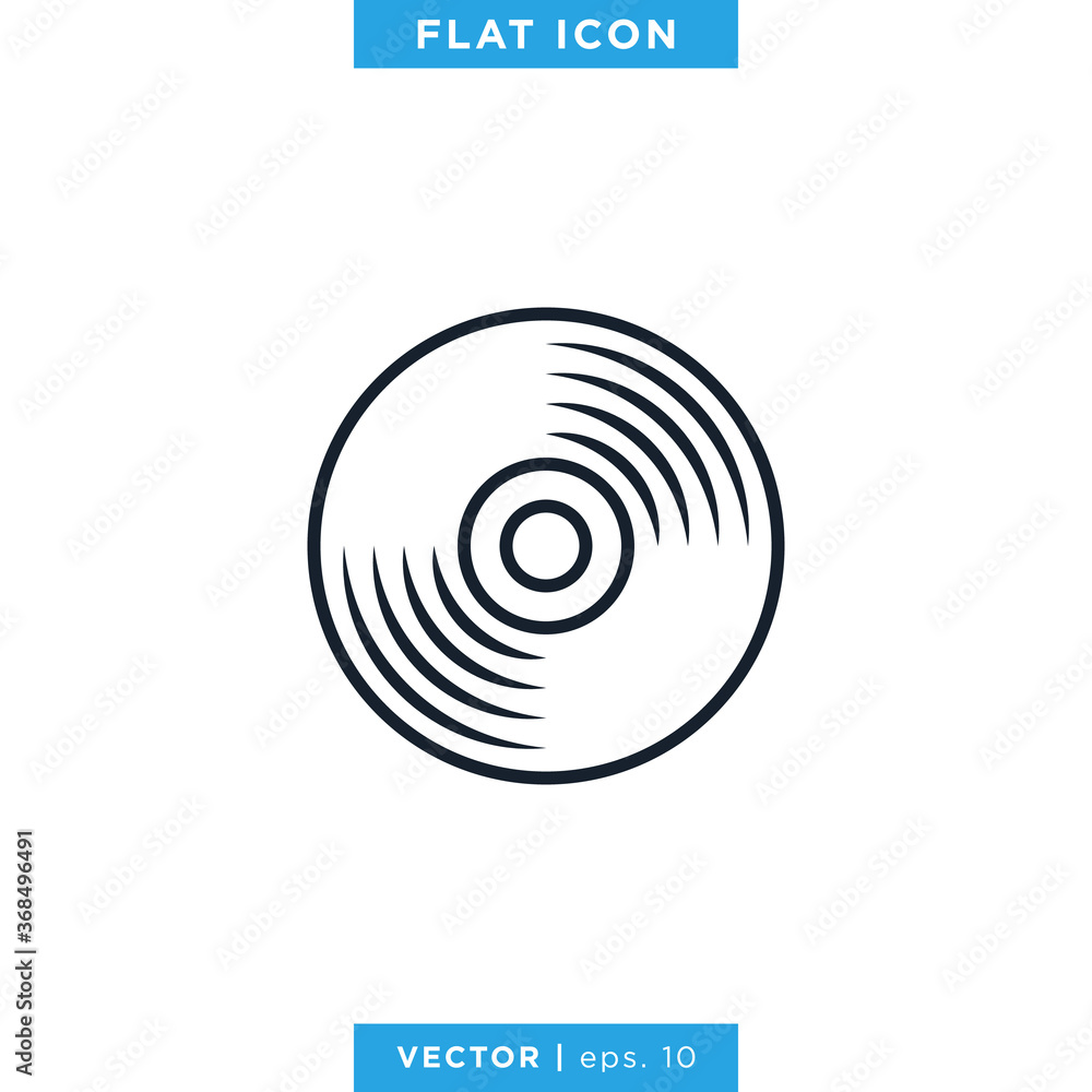 CD Music Icon Vector Logo Design Template. CD Music Icon Vector Logo Design Template.
