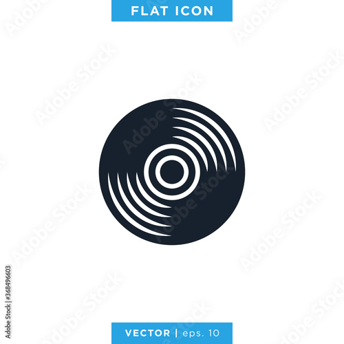 CD Music Icon Vector Logo Design Template.