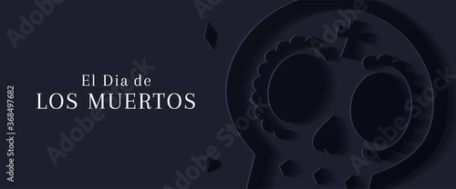 El Dia De Los Muertos Sale Web Banner. Day Of the Dead Clearance Promo Background.
