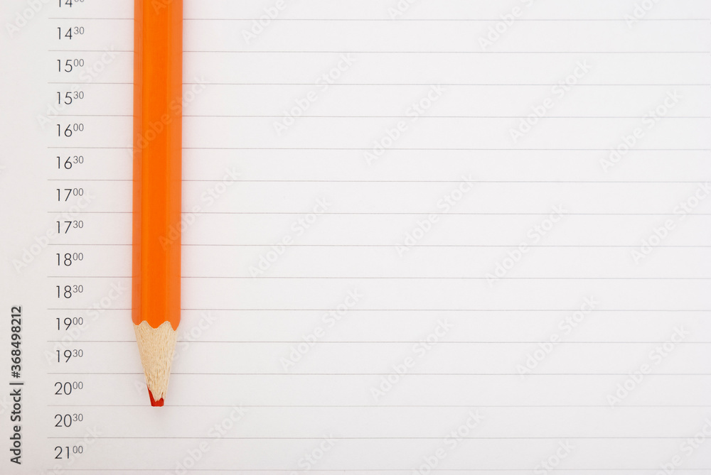 Dumb orange pencil on the schedule page Dumb orange pencil on the schedule page