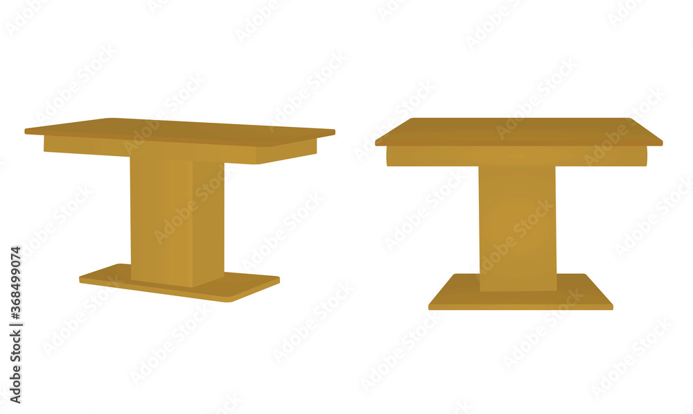 Brown home table. vector illustration
