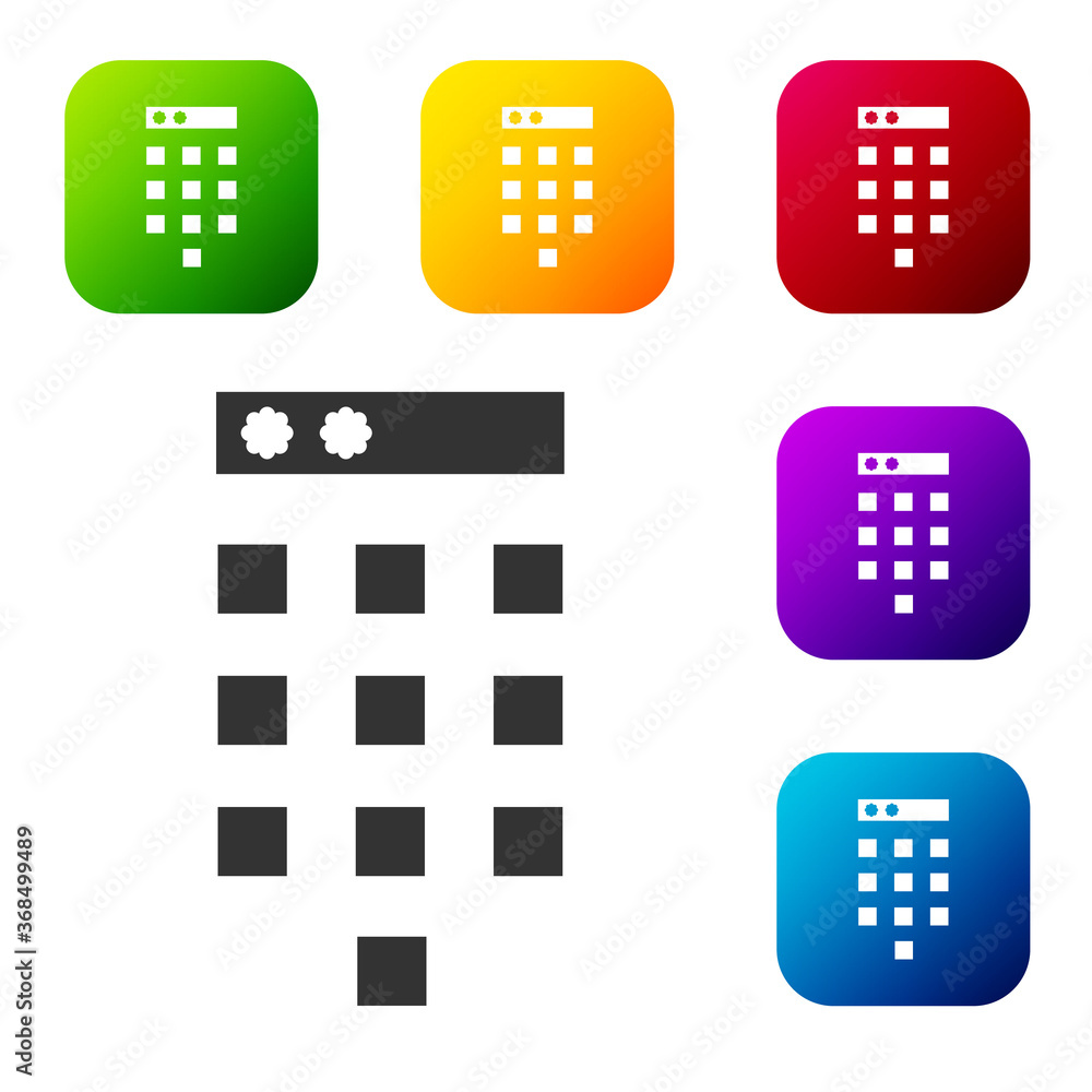 Black Password protection and safety access icon isolated on white background. Security, safety, protection, privacy concept. Set icons in color square buttons. Vector Illustration. Black Password protection and safety access icon isolated on white background. Security, safety, protection, privacy concept. Set icons in color square buttons. Vector Illustration.