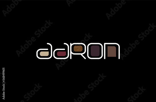 Aaron Name Art in a Unique Contemporary Design in Java Brown Colors