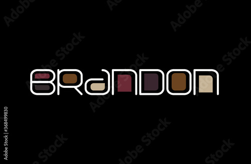 фотографія Brandon Name Art in a Unique Contemporary Design in Java Brown Colors