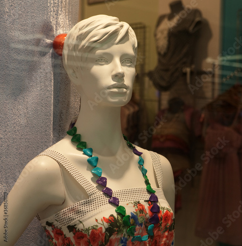 mannequin. in window, shop