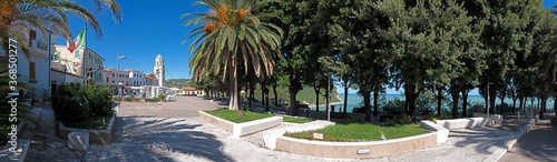 View of the square of Sirolo. Conero Riviera. Ancona, Adriatic Sea. Marche. Italy © Giovanni Appiani