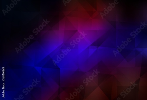 Dark Blue, Red vector gradient triangles texture.