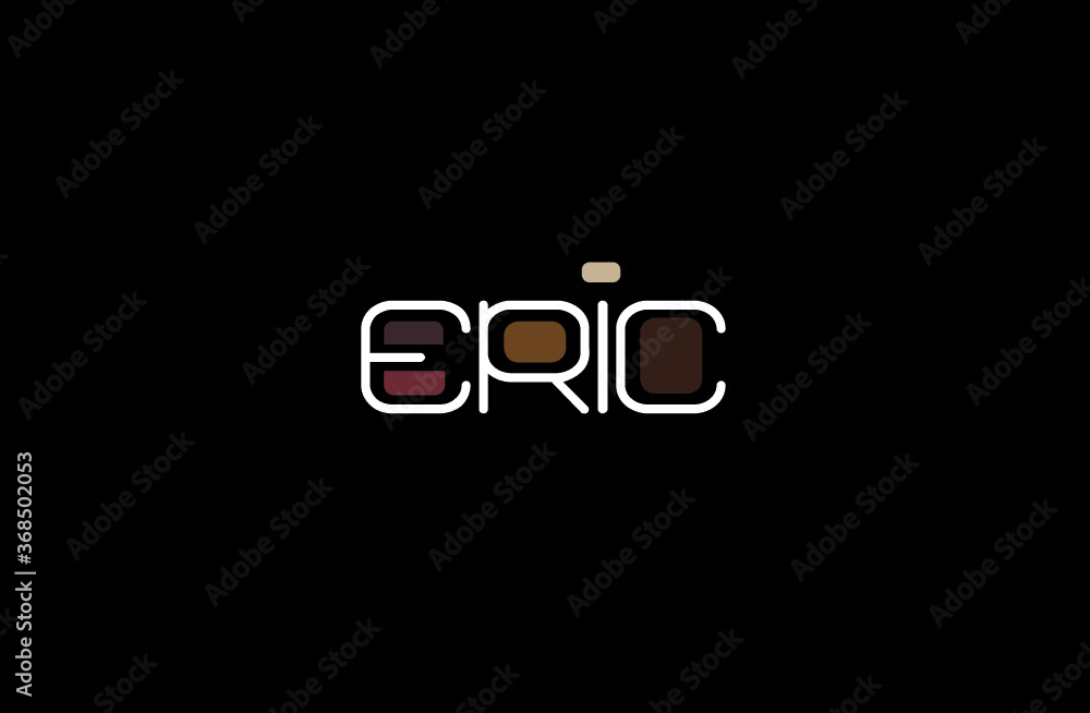 Eric Name Art in a Unique Contemporary Design in Java Brown Colors ...