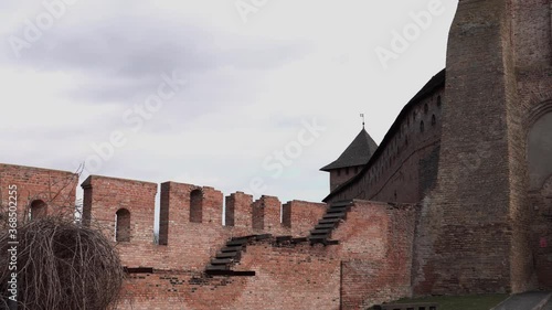 Prince Lubart stone castle, landmark of Lutsk city, Ukraine. Stronghold, fortress, citadel, tower, medieval, Middle Ages. 4k Full HD