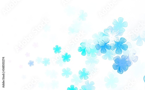 Light BLUE vector elegant pattern with flowers.