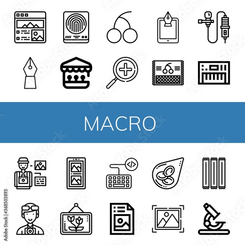 macro simple icons set
