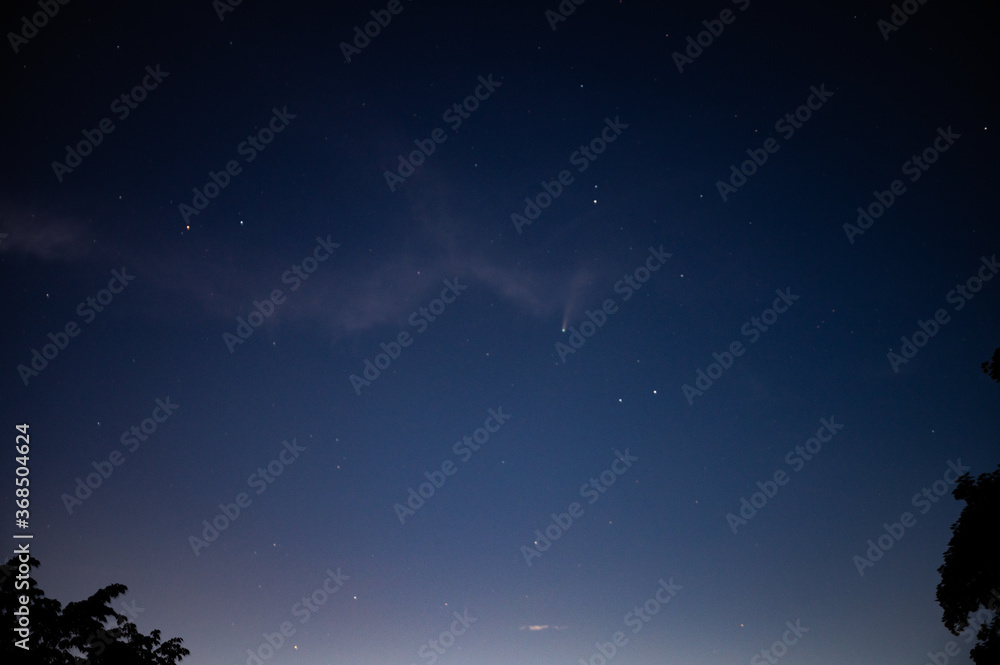 Fototapeta premium Vista del cometa Neowise desde Suiza