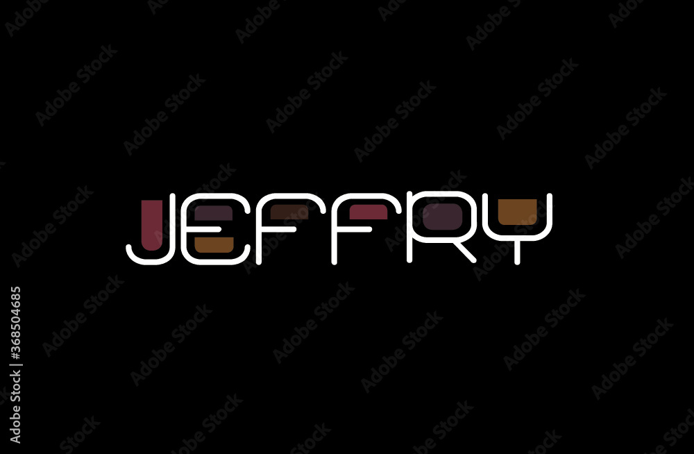 Jeffry Name Art in a Unique Contemporary Design in Java Brown Colors Jeffry Name Art in a Unique Contemporary Design in Java Brown Colors