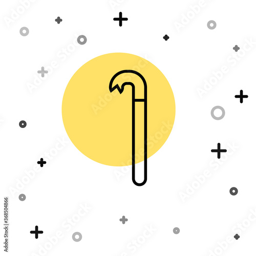 Black line Crowbar icon isolated on white background. Random dynamic shapes. Vector Illustration.