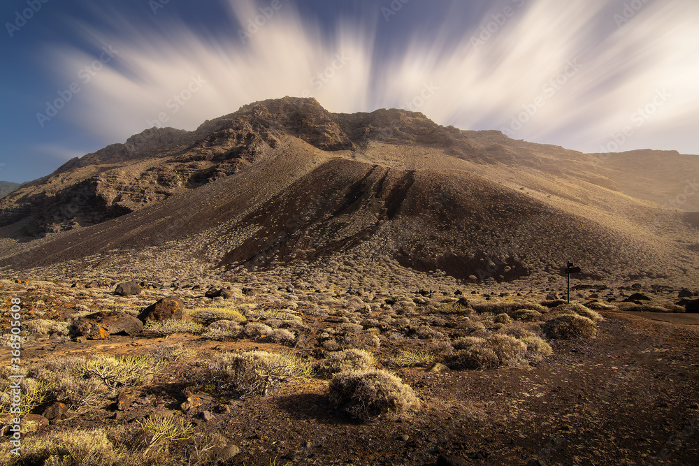 Desertic landscape in El Hierro, canary islands.