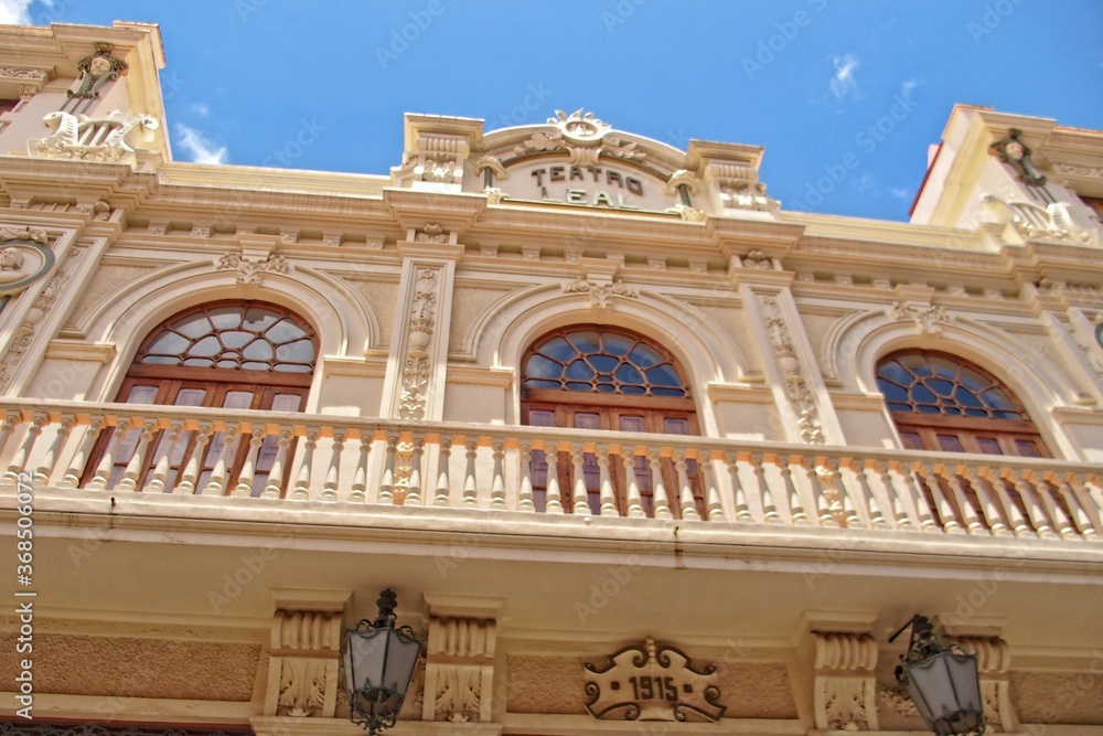 streets with historic buildings on the Spanish Canary Island Tenerife in the former capital of San Cristóbal de La Laguna