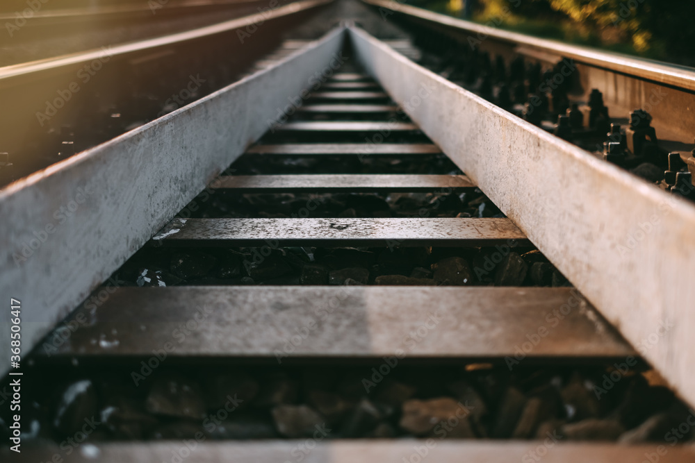 Railway close up during sunset. Railway close up during sunset.