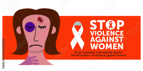 Alto a la violencia contra las mujeres. Stop violence. Stop violence against women.
