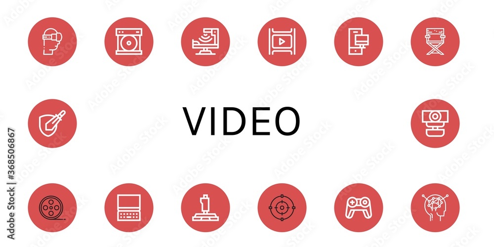 video simple icons set video simple icons set