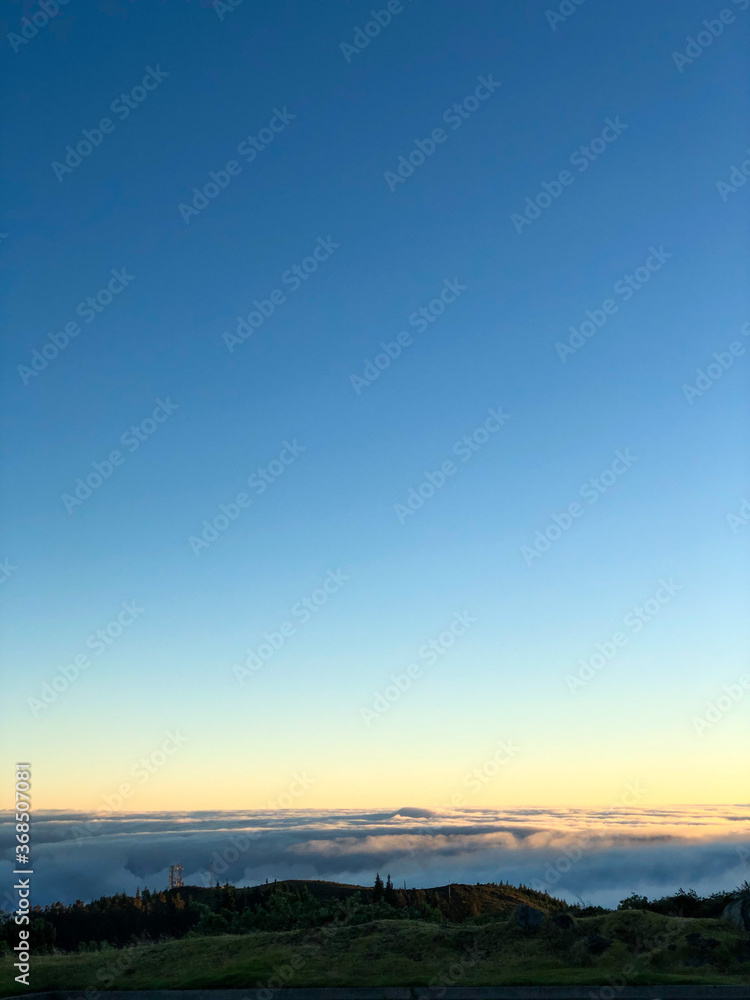 View of the morning drive up Haleakala Summit to see the sunrise