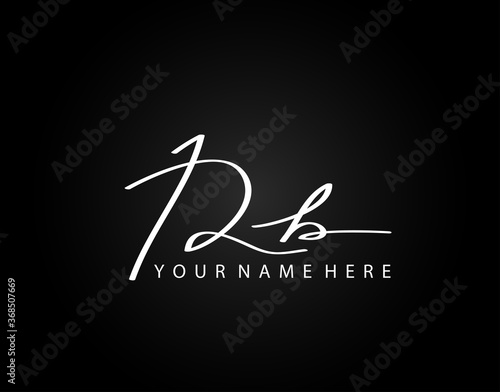 Signature Logo R and B, RB Initial letter. Elegant Handwriting calligraphic signature logo template design.