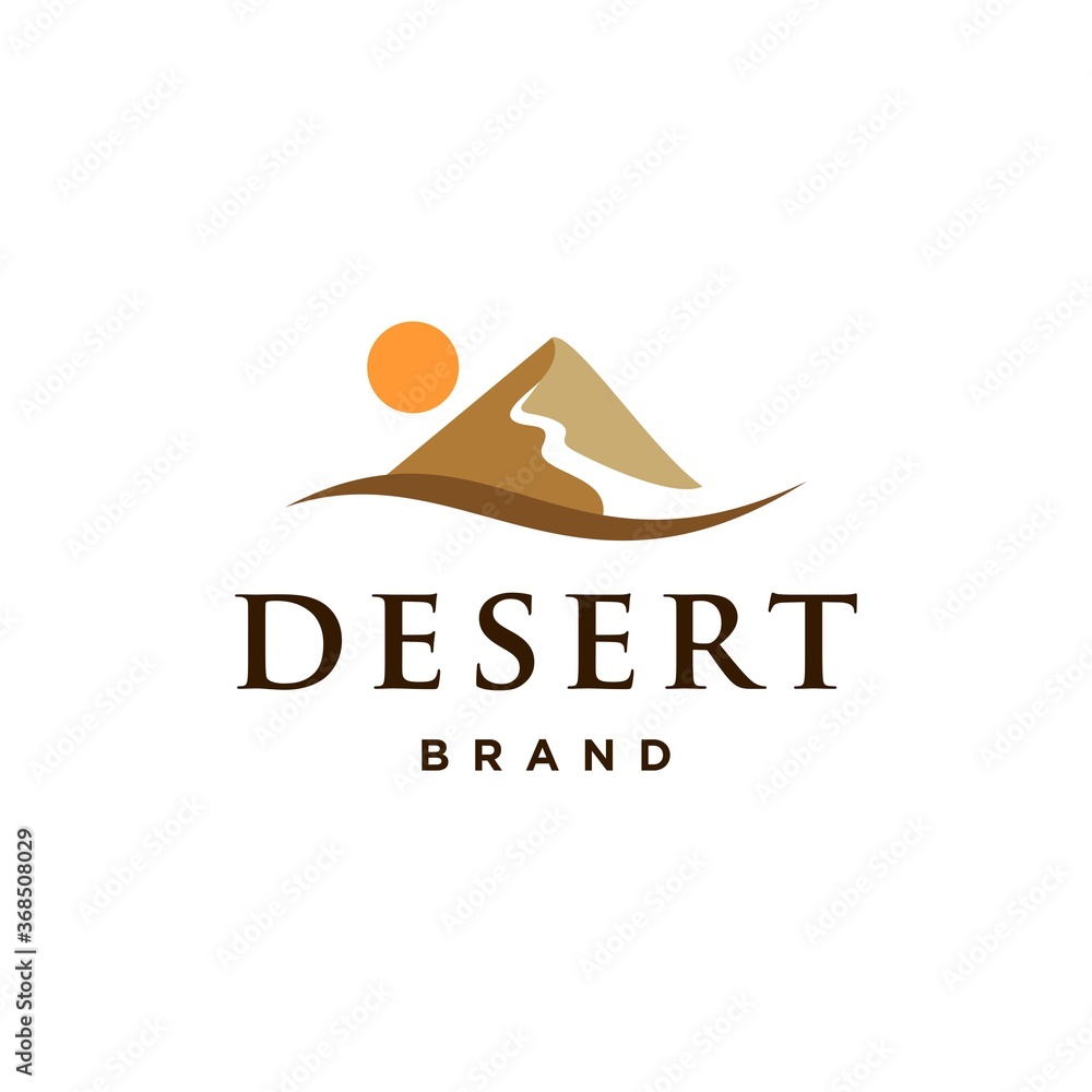 desert sand illustration logo design vector icon 