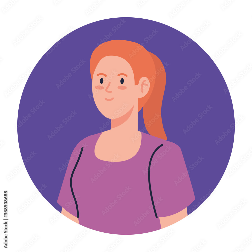 pretty young woman in frame circular, on white background vector illustration design pretty young woman in frame circular, on white background vector illustration design