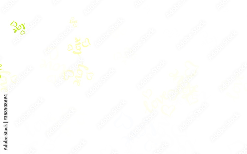 Light Green, Yellow vector background with hearts. Light Green, Yellow vector background with hearts.