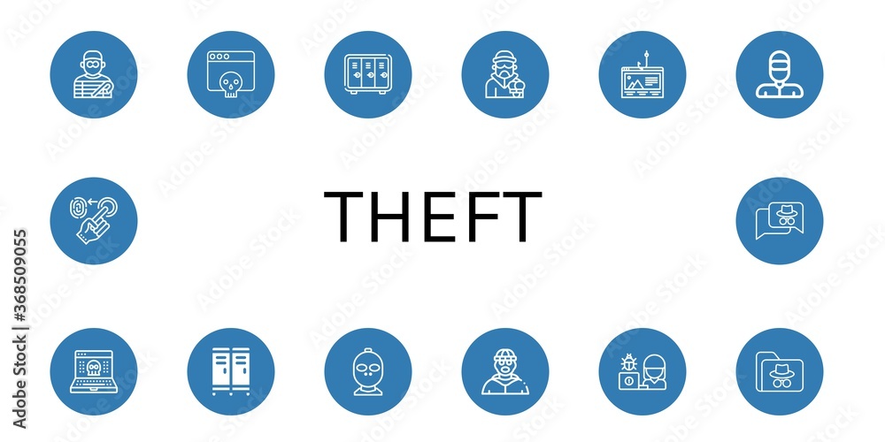 theft simple icons set theft simple icons set