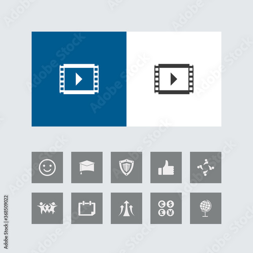 Creative Video Icon with Bonus Icons.
