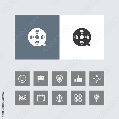 Creative Video Icon with Bonus Icons.