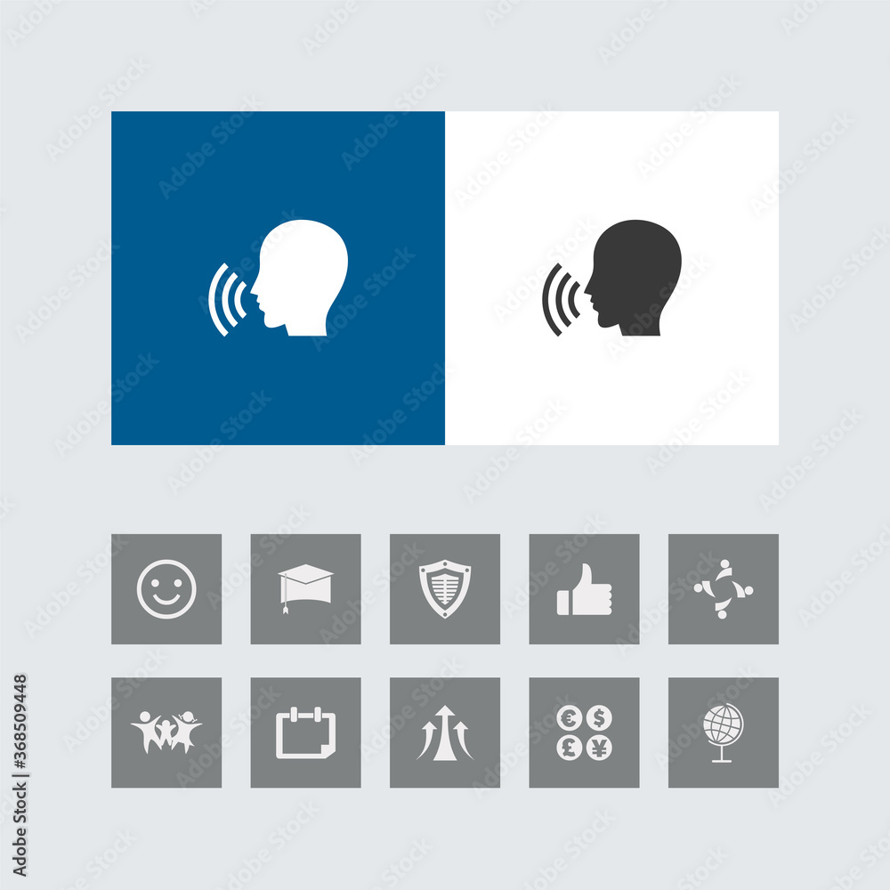 Creative Speak Icon with Bonus Icons. Creative Speak Icon with Bonus Icons.