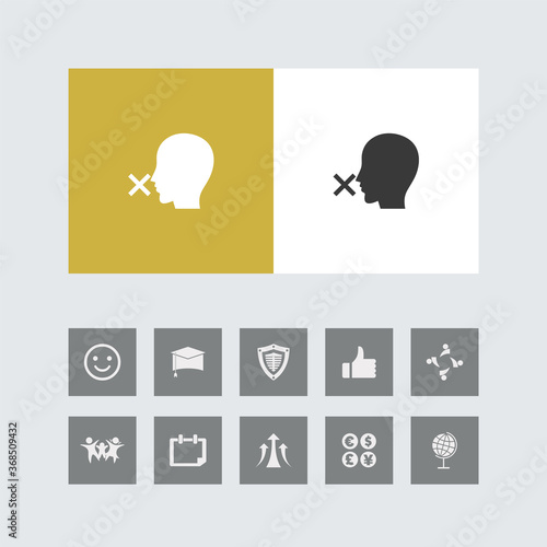 Creative Silence Icon with Bonus Icons.