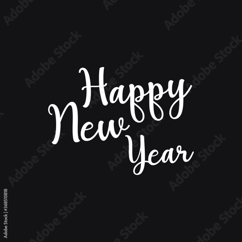 Happy New Year 2020  holiday  simple lettering typography  gift or invitational card  invitation EPS Vector