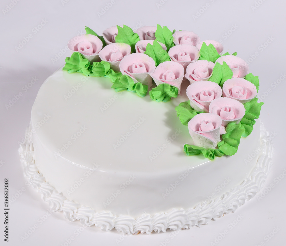 Cake with cream flowers Cake with cream flowers