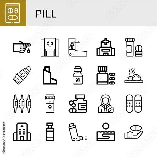 pill simple icons set