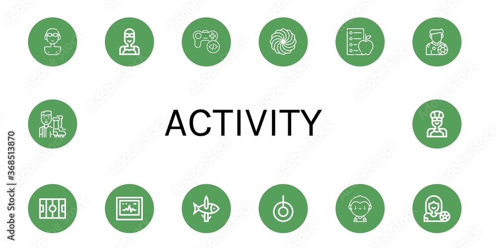 Set of activity icons Set of activity icons