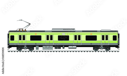 concept of Passenger train - subway train - Inter city train rapid transit drawing in vector 