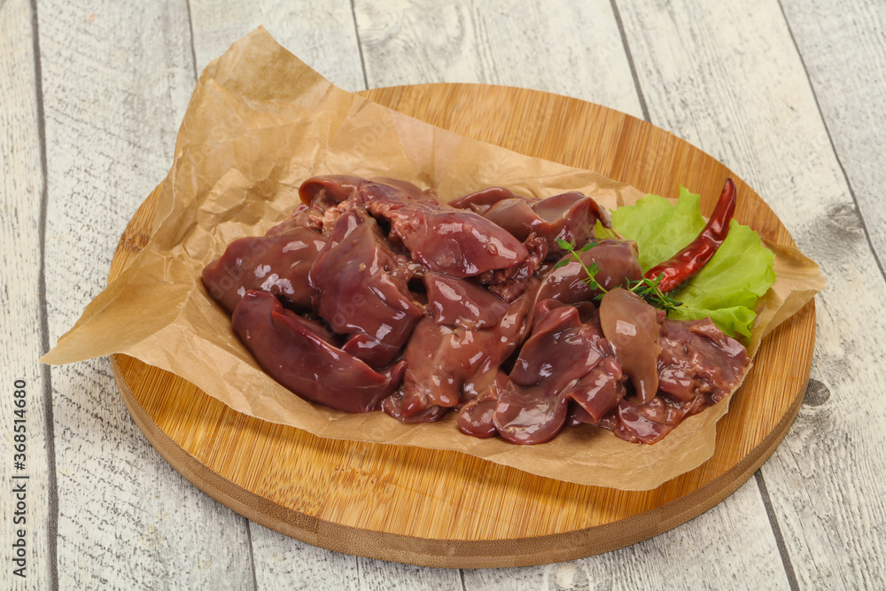 Raw chicken liver ready for cooking Raw chicken liver ready for cooking