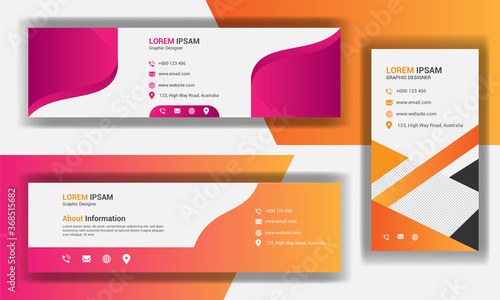 Vector Illustration Of Corporate Email Signature Design. email signature template