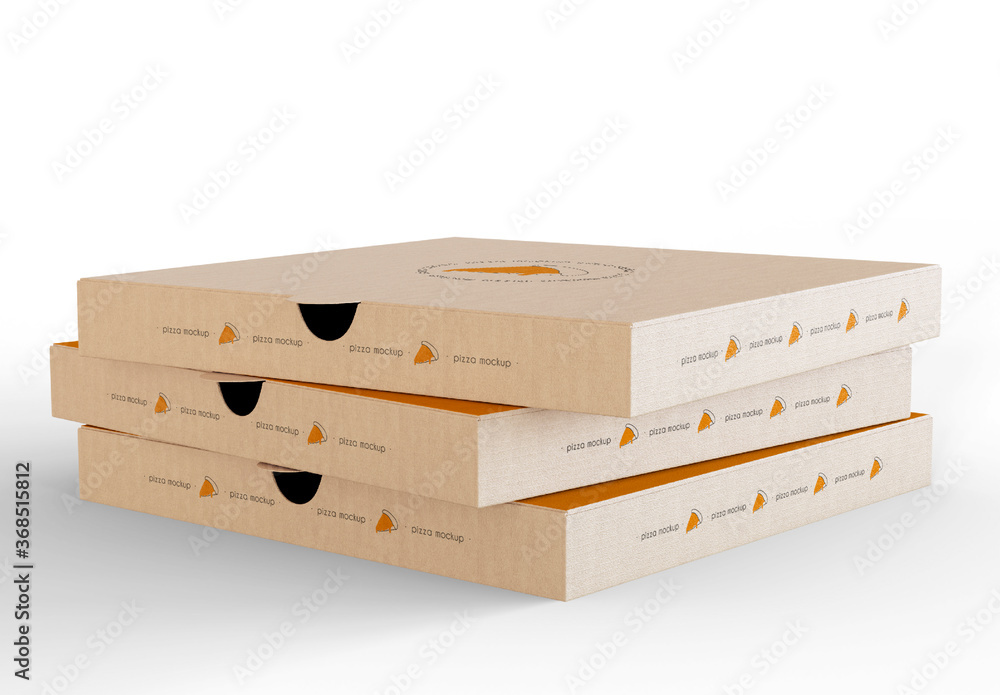 Stack of Pizza Boxes Mockup Stock Template Adobe Stock
