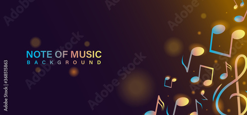 Note of music design background template vector